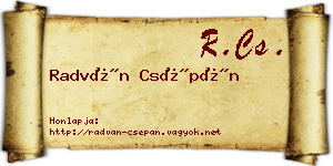 Radván Csépán névjegykártya